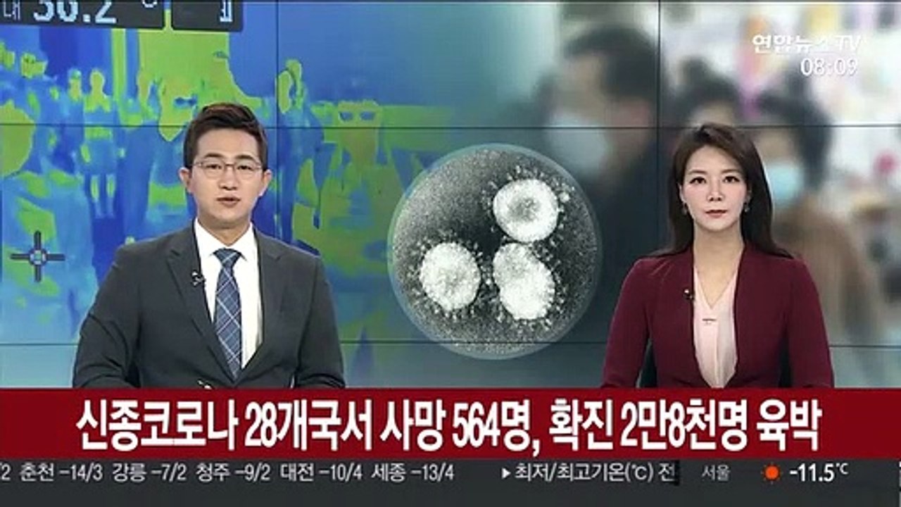 신종코로나 28개국서 사망 564명, 확진 2만 8천명 육박