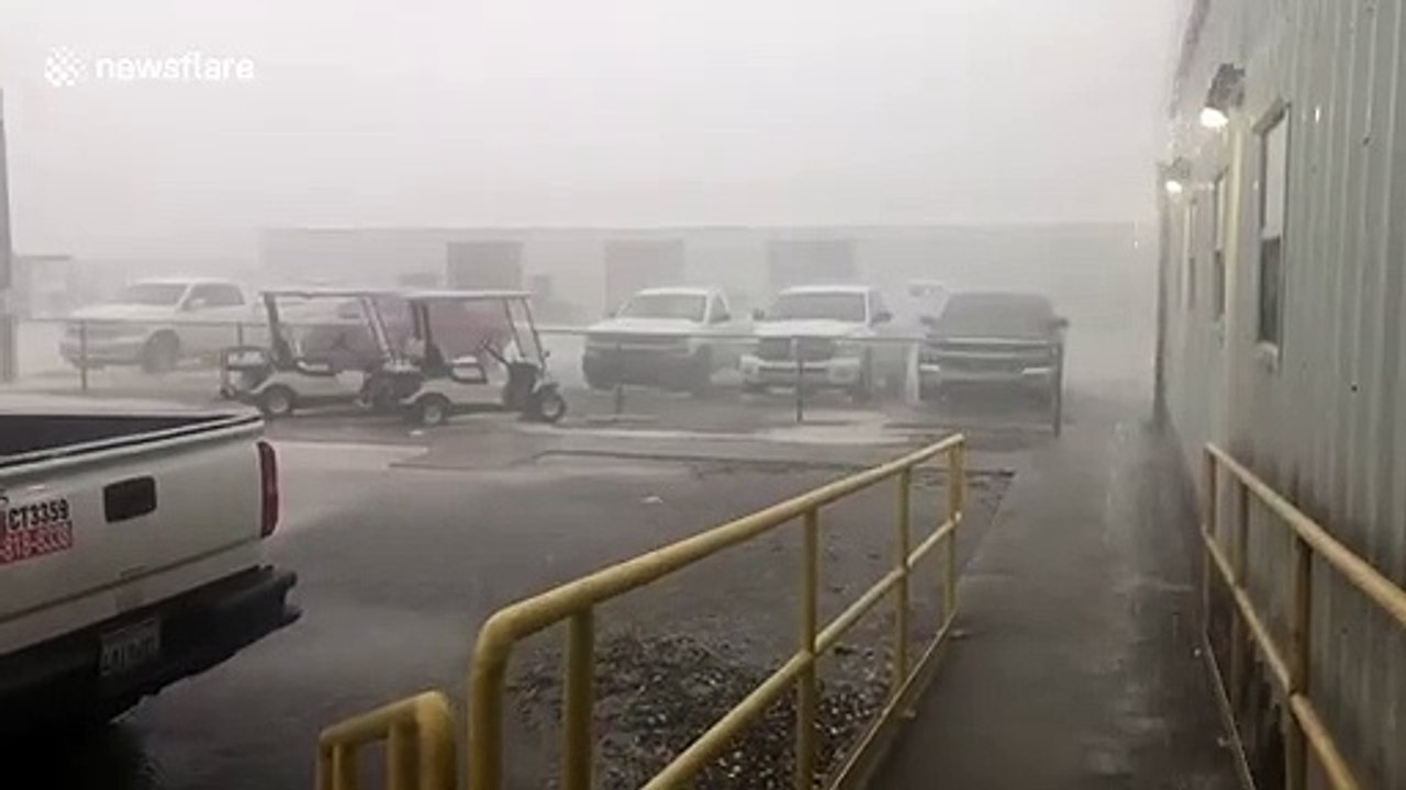 Heavy winds and hail pelt New Orleans