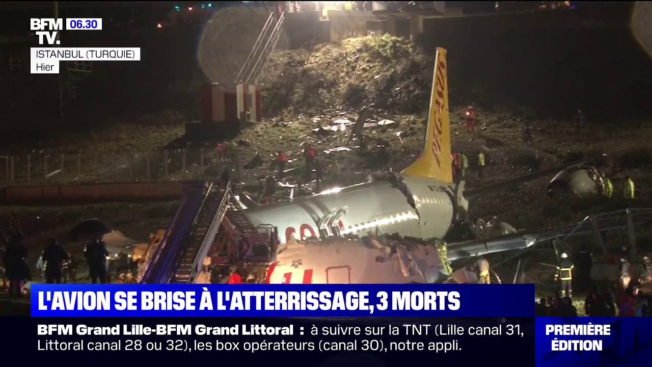 Les images du Boeing 737 qui s'est brisé en trois lors de son atterrissage à Istanbul