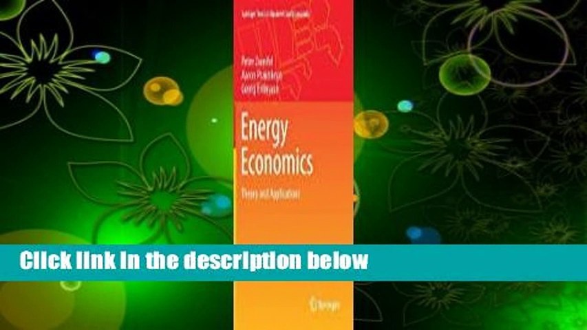 About For Books  Energy Economics: Theory and Applications  For Kindle