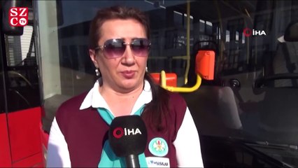 Ojeli elleriyle erkek şoförlere taş çıkartıyor