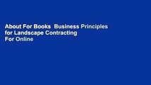 About For Books  Business Principles for Landscape Contracting  For Online