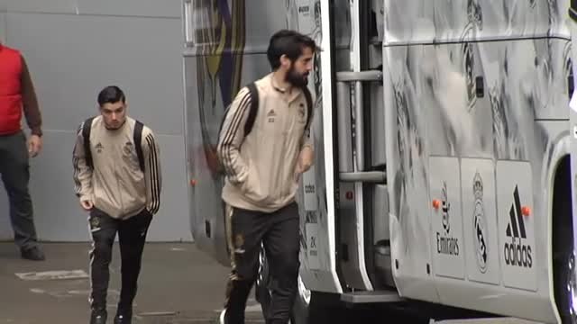 El Real Madrid concentrado horas antes del partido contra la Real Sociedad
