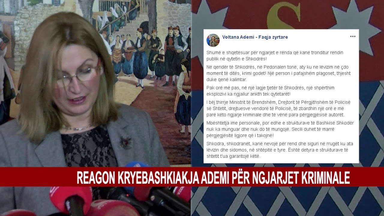 REAGON KRYEBASHKIAKJA ADEMI PËR NGJARJET KRIMINALE