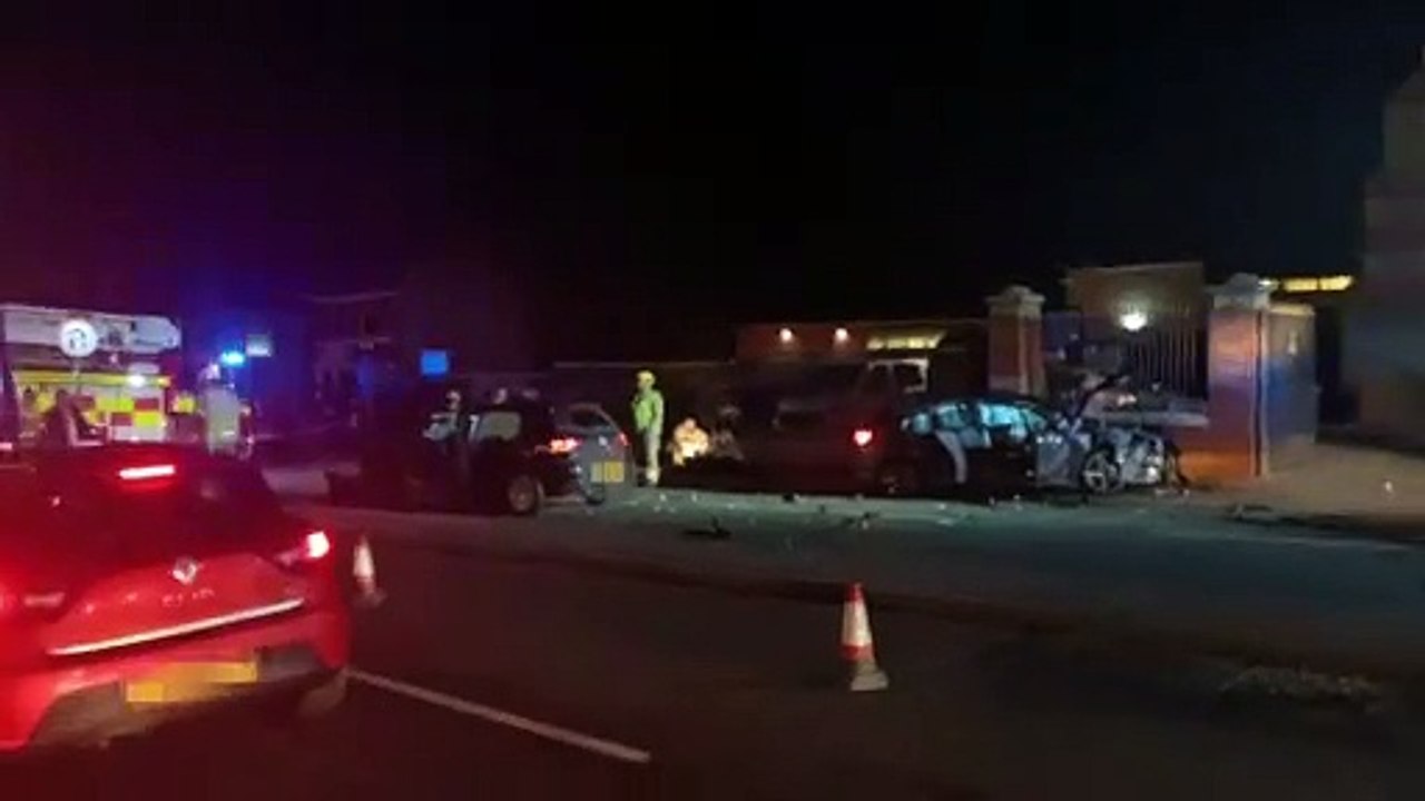 Scene of the two-car collision on Barrack Road,...