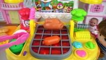 Baby doll kitchen grill cooking toys baby Doli play
