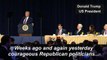 Trump praises 'courageous' Republicans, attacks impeachment foes