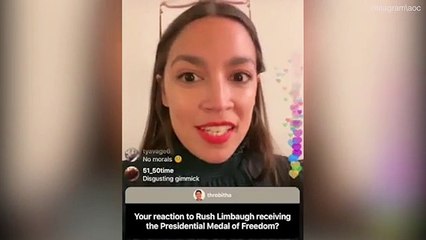 Video Alexandria Ocasio-Cortez slams Medal of Freedom winner Rush Limbaugh  Daily Mail Online