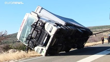 Orkan und Schneesturm auf dem Balkan