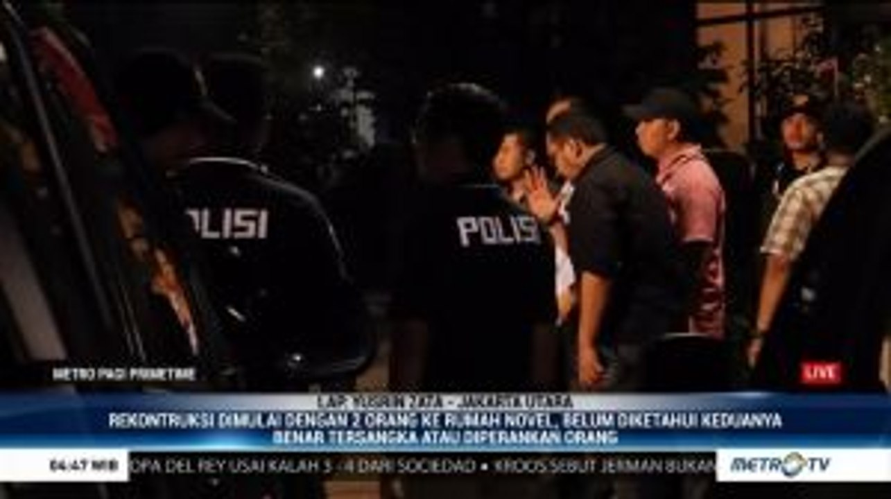 Polisi Gelar Rekonstruksi Kasus Penyiraman Air Keras Novel Baswedan