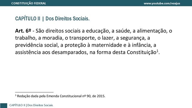 Constituição Federal - Art. 6 a 11 - Dos Direitos Sociais