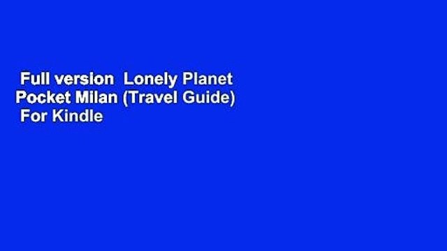 Full version Lonely Planet Pocket Milan (Travel Guide) For Kindle