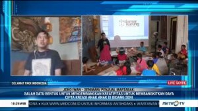 Penjual Martabak di Gresik Buka Sanggar Melukis Gratis