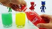 BEA Toy Kids - Learn PJ MASKS colors baby toy and coca cola bottles Surprise Toys for kids