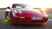 Porsche 718 Boxster GTS 4.0 Exterior Design on the track in Carmine Red