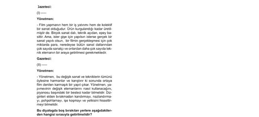 Sıradışı Analiz Yayınları TYT 6. Deneme Sınavı - Türkçe 34.  Soru