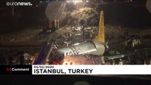 ویدئویی تازه‌ از هواپیمایی که در فرودگاه استانبول از باند خارج و سه‌تکه شد