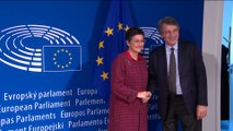González Laya se reúne con el presidente del Parlamento Europeo