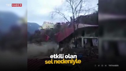 Kayseri'de sele kapılan ev sürüklendi