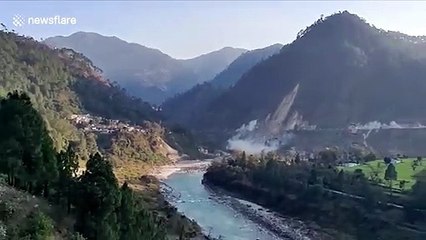 Major landslide buries north Indian road during expansion work