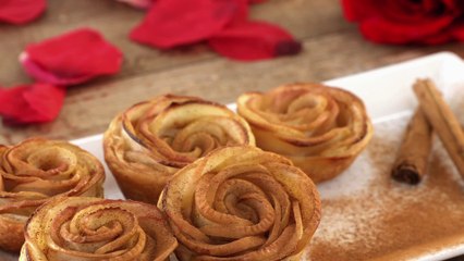 Rosas de manzana y hojaldre - Cocinatis