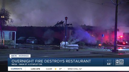 Overnight fire destroys Mesa restaurant