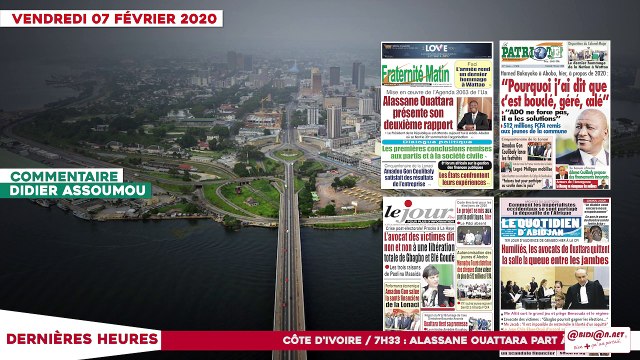 Le Titrologue du 07 février 2020 - Hamed Bakayoko à Abobo, hier, à propos de 2020- « Pourquoi j’ai dit que c’est bouclé, géré, calé »: