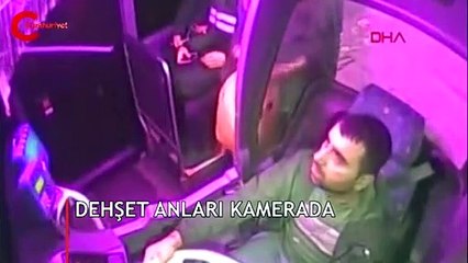 Halk otobüsünde dehşet anları!