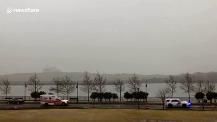 Emergency services seen leaving scene of cruise ship in New Jersey after passengers screened for coronavirus