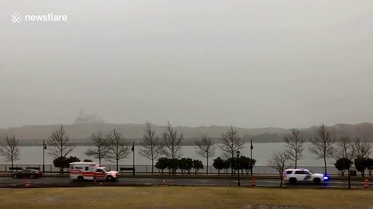 Emergency services seen leaving scene of cruise ship in New Jersey after passengers screened for coronavirus
