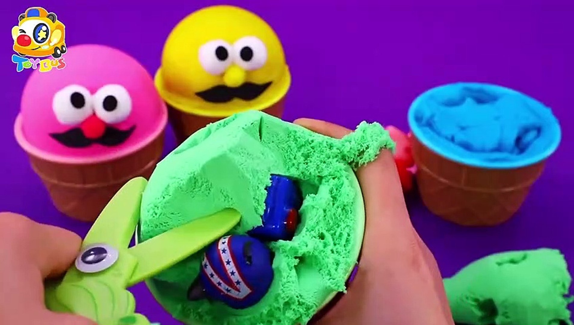 4 colours play doh ice cream