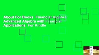 About For Books  Financial Algebra: Advanced Algebra with Financial Applications  For Kindle
