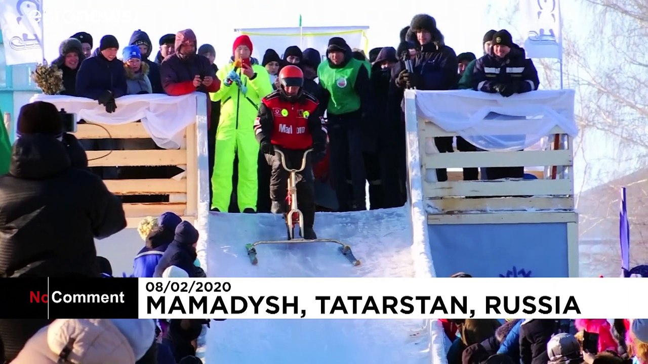 Im Schuss nach unten: Tataren auf selbstgemachten Schlitten