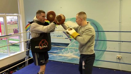 Boxer Ewan Mackenzie and coach Callum Larson