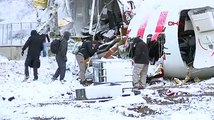 ABD'den gelen heyet Sabiha Gökçen'de parçalanan uçağın enkazı