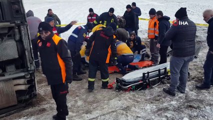 Kayseri Develi'de Trafik Kazası, Yolcu Otobüsü Devrildi: Çok Sayıda Yaralı Var