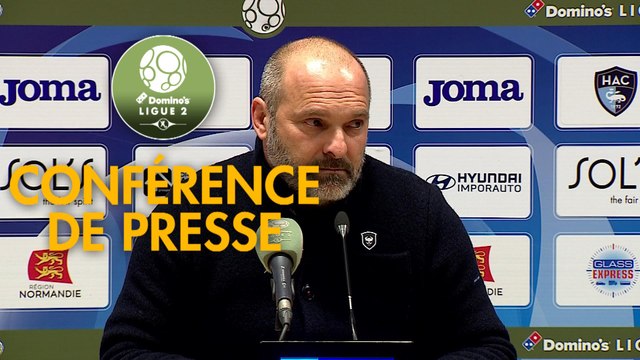Conférence de presse Havre AC - SM Caen (1-1) : Paul LE GUEN (HAC) - Pascal DUPRAZ (SMC) - 2019/2020