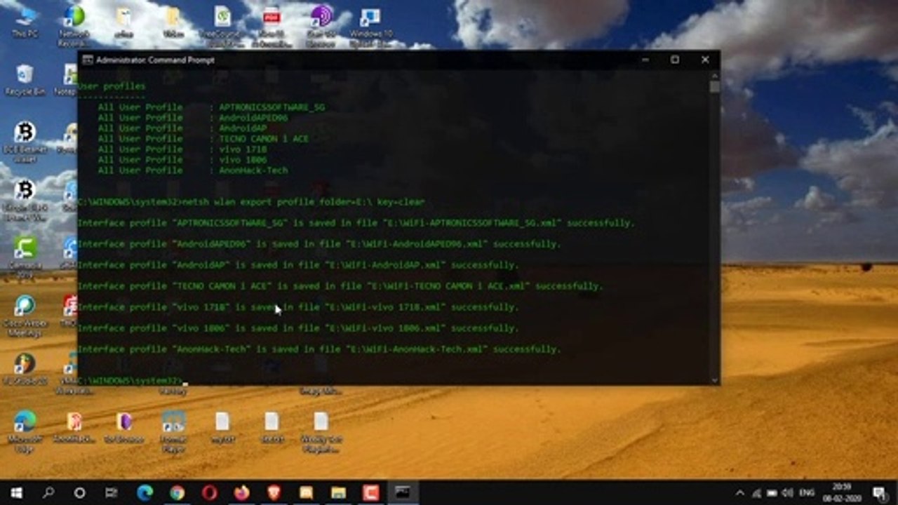 Find all WiFi network password only in single command