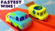 Hot Wheels Fastest Wins Funlings Race with Disney Pixar Cars 3 Lightning McQueen vs Toy Story 4 Ducky and Bunny and PJ Masks Full Episode English
