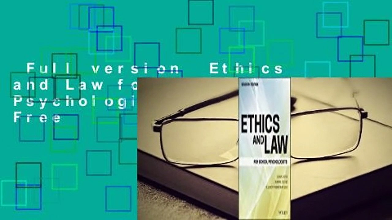 Full version  Ethics and Law for School Psychologists  For Free