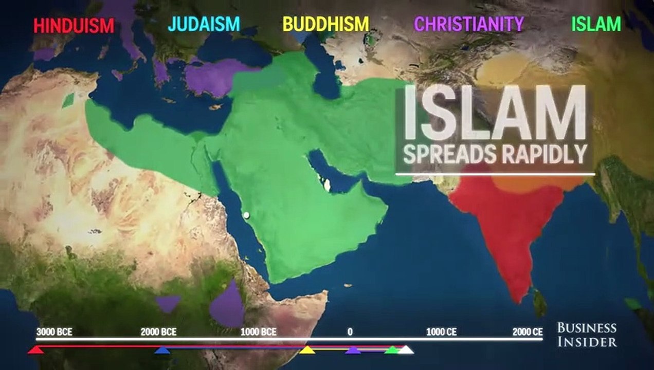 Animated map shows how religion spread around the world