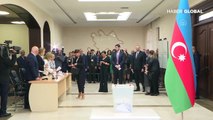 Azerbaycan Cumhurbaşkanı İlham Aliyev oy kullandı