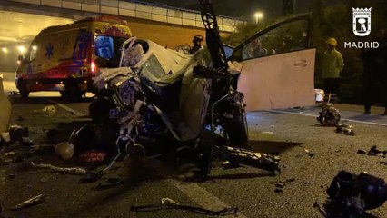 Accidente de tráfico en el enlace de la A2 con M30 sur