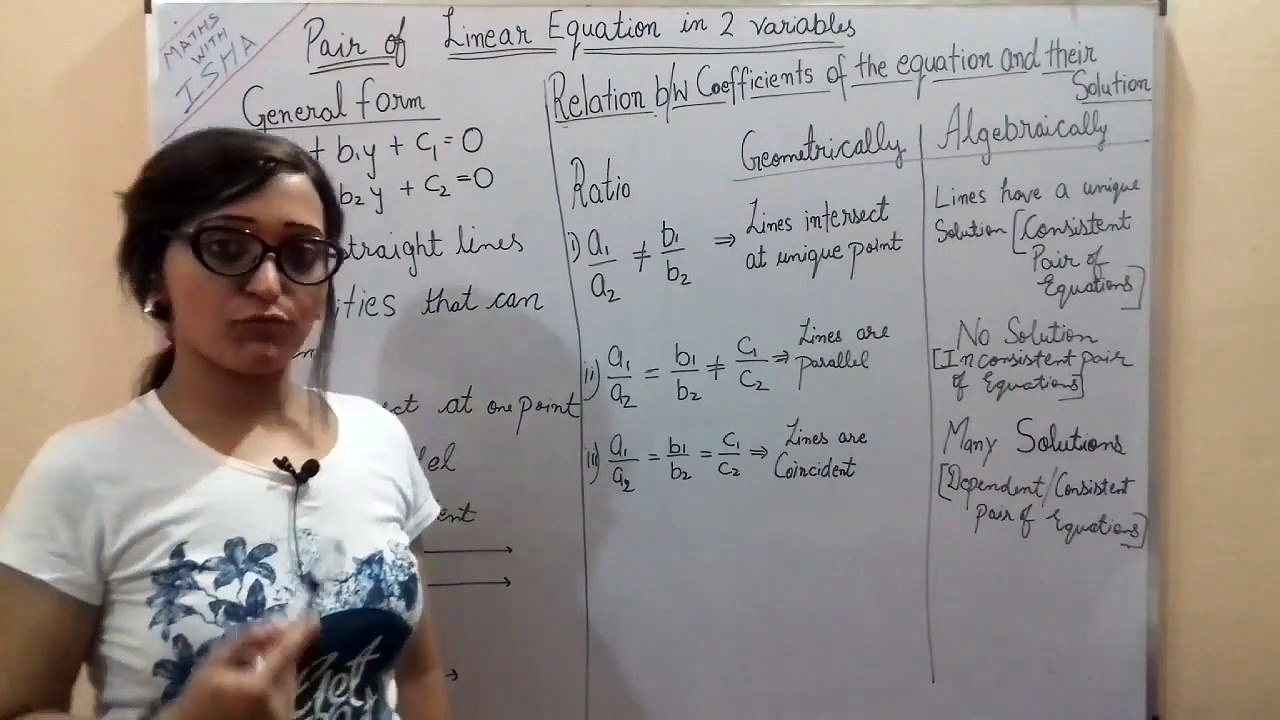 Pair of Linear Equation in 2 Variables Part 1