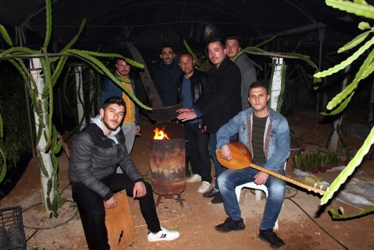 Mersin'de çiftçilerin sazlı türkülü zirai don nöbeti