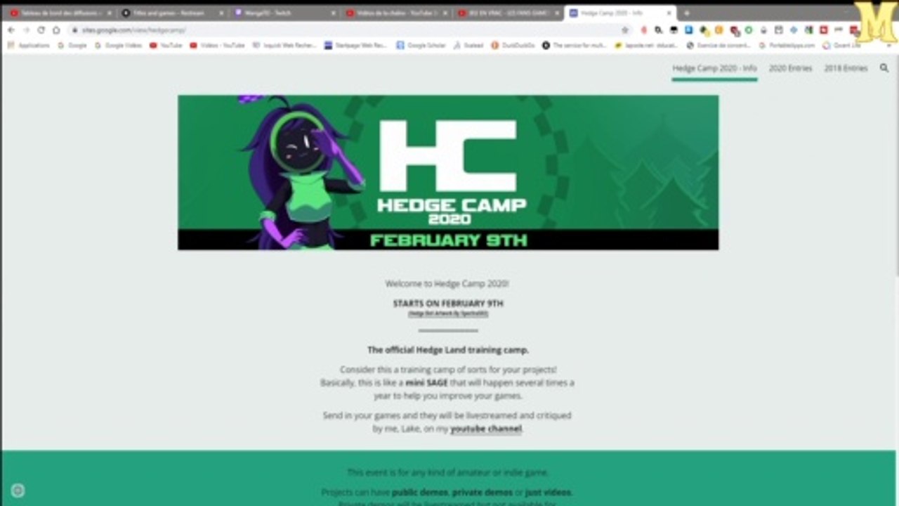 Annonce - Live - Hedge Camp 2020