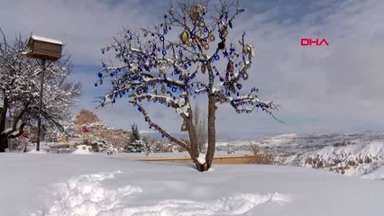 Kapadokya, beyaza büründü