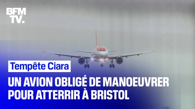 Tempête Ciara: face aux vents violents, un avion manœuvre pour atterrir