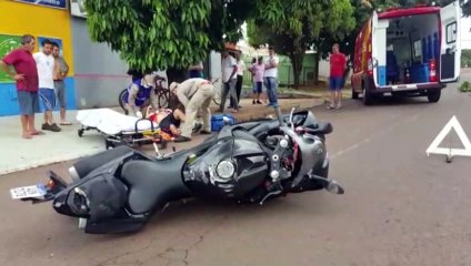 Motociclista com Yamaha R1 fica ferido no Bairro São Cristóvão
