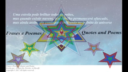 Uma estrela pode brilhar todas as noites, brilhando no infinito do universo [Frases e Poemas]